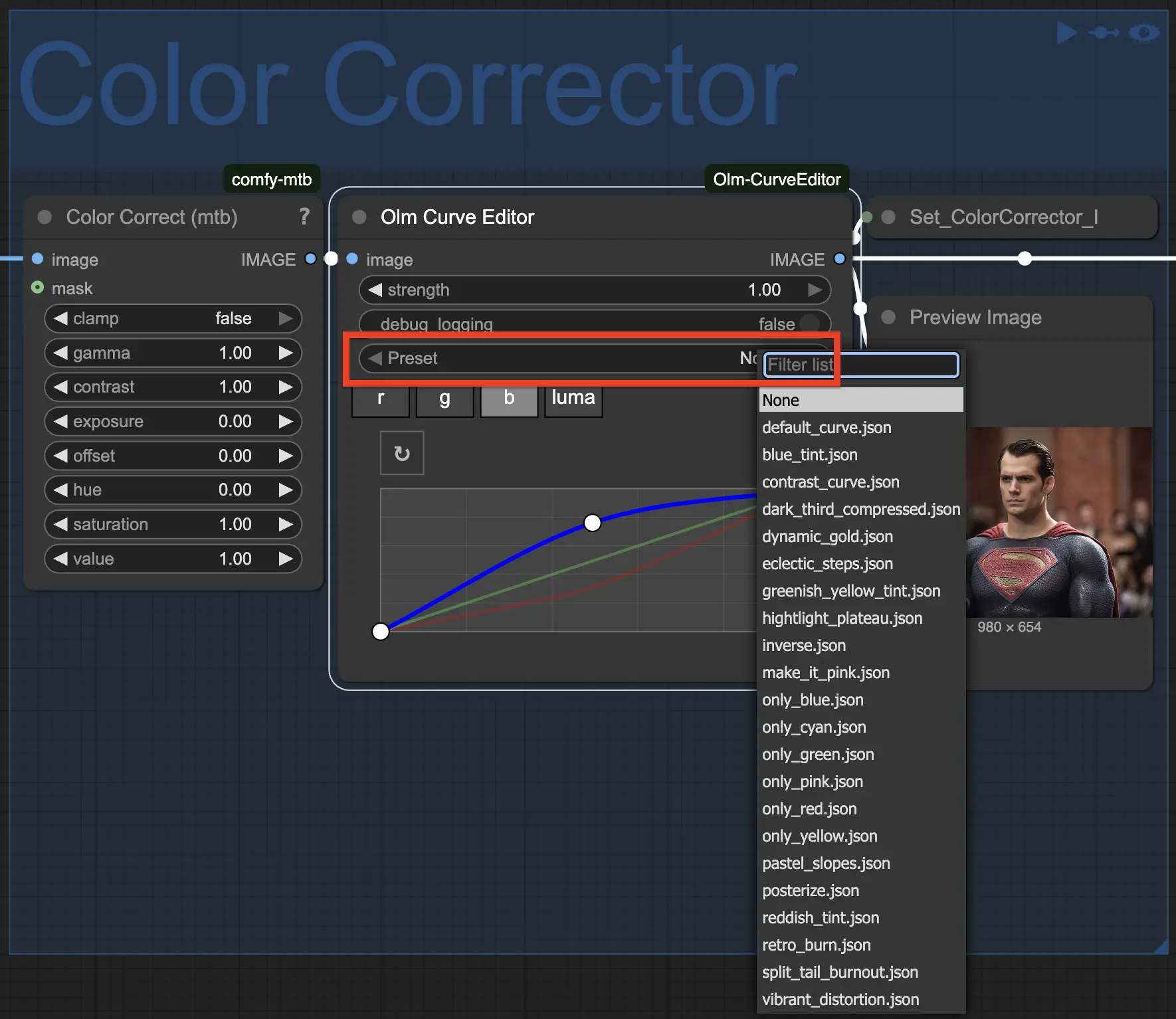 OCS 13.0 Color Corrector Curves